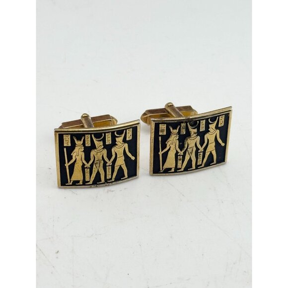 Vintage Egyptian Unisex Cufflinks Cuff links Cufflinks - Picture 2 of 5
